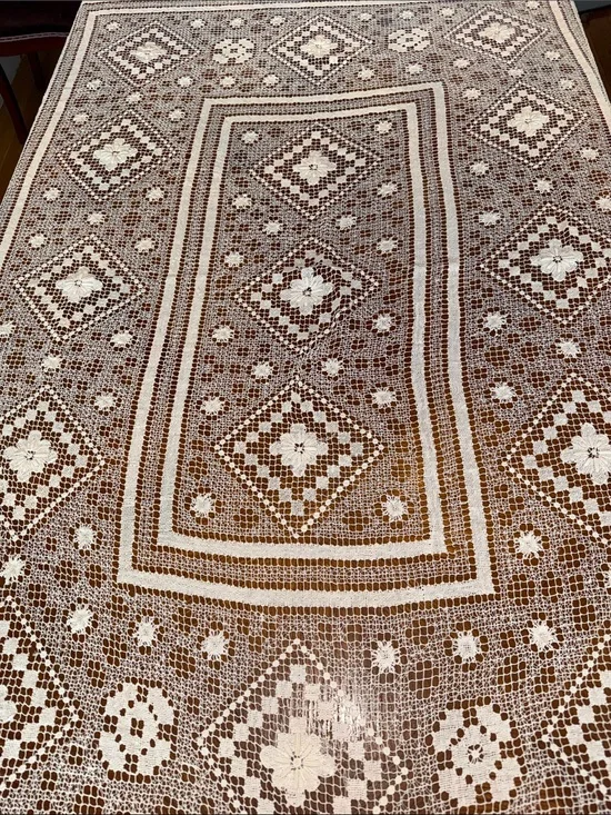 Antique lace tablecloth