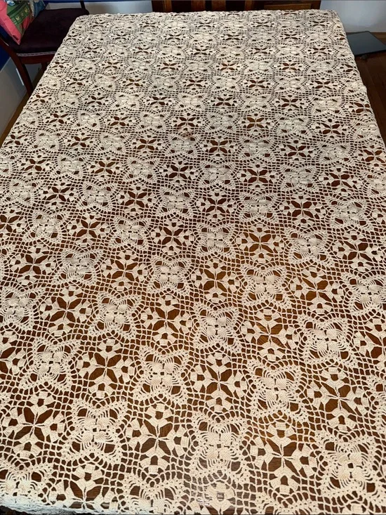 Large antique lace tablecloth