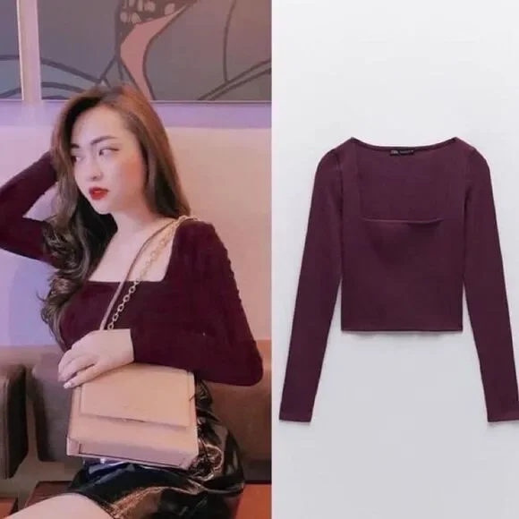 ZARA SQUARE NECK SHIRT