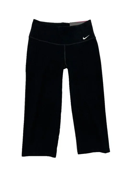 Nike NEW NWT Dri Fit Regular Fit Black Yoga Capri Workout Pant Women XS X-Small