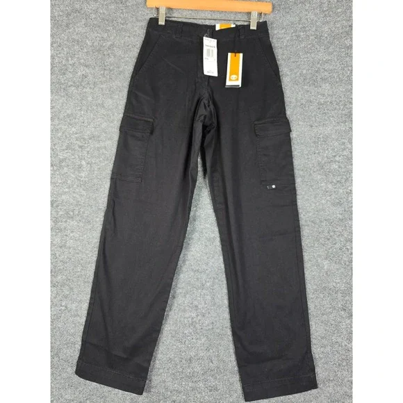 Timberland Women Black Tapered Fit Cargo Pants W23 L30 New‎ With Tags