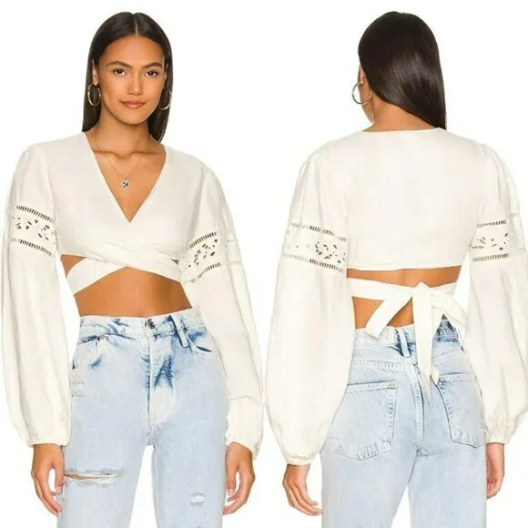 Tularosa Liz Wrap Top - White