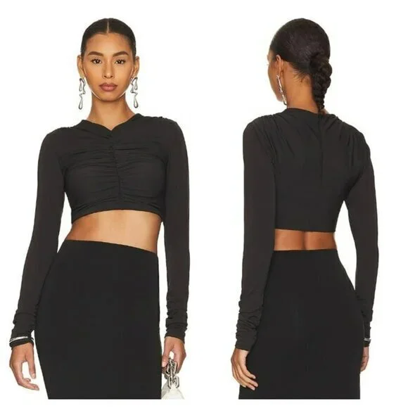 L'Academie Mae Crop Top - Black