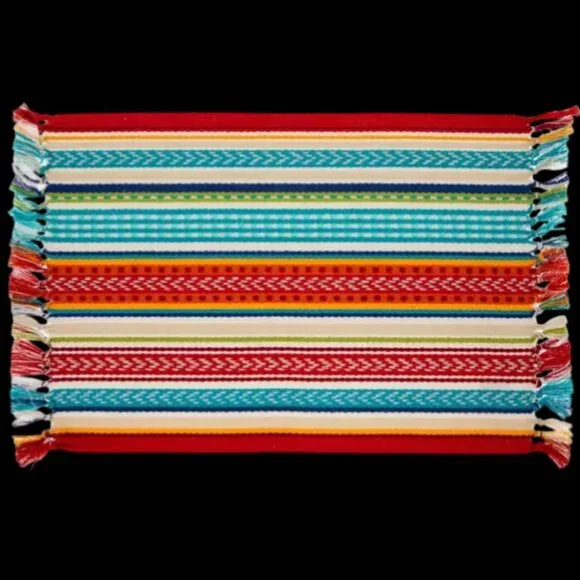 Market Square Baja Southwestern Striped Cloth Placemats Set of 4 NWT
