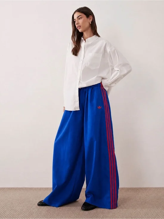 Adidas [S-M] Firebird Adilenium Wide Leg Track Pants Royal Blue/Red KD6301