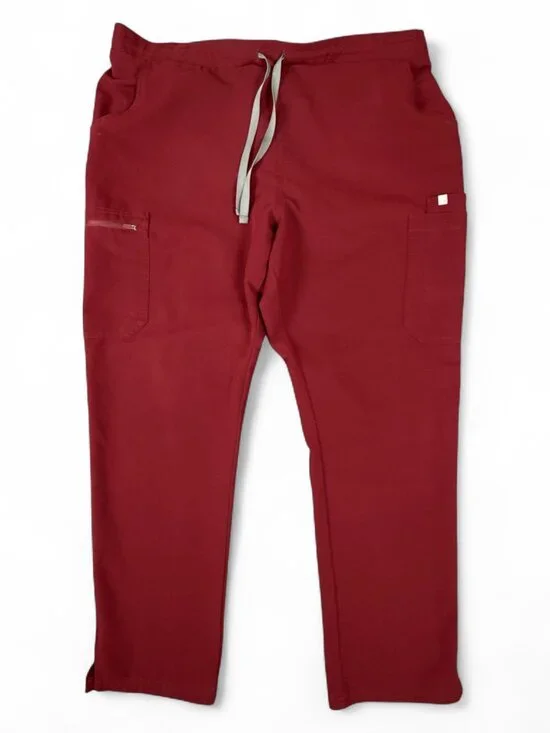 FIGS Yola Skinny Scrub Pants XL Burgundy Slim Fit TW2000R