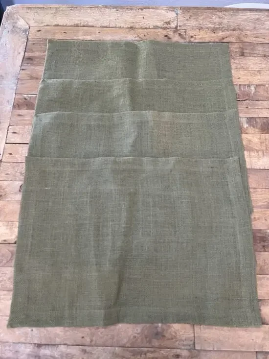 Olive Green Textured Burlap Jute Placemats Set of 4 20