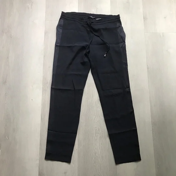 ESCADA LAUREL NAVY JOGGER PANTS SATIN TUXEDO WOMENS 6
