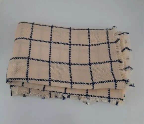 Vintage made in Spain Fringed Tablecloth 50x 65.5 Perfectly Imperfect NOTE