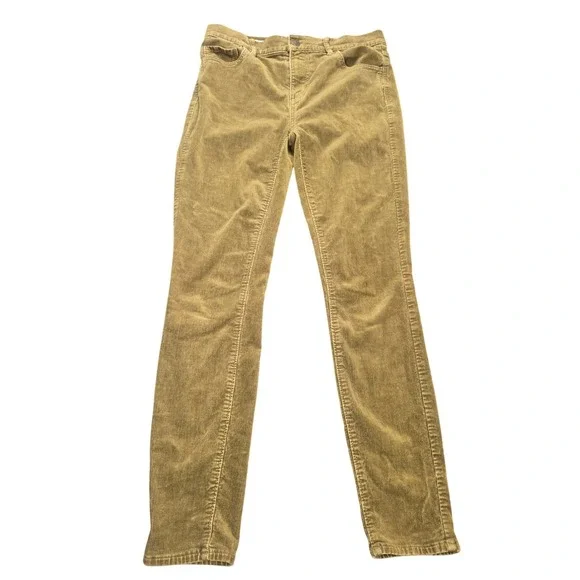 Loft Outlet High Rise Skinny Corduroy Pants Women's 4 Olive‎ Brown Stretch Cords