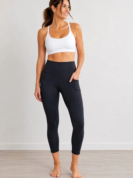 HONEYLOVE High-Waisted Pocket Leggings Black Size Large 25