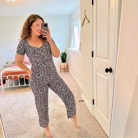 Apiece Apart Pink Floral Purple Altered Jumpsuit XS/S