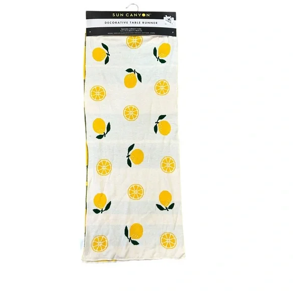 NWT SUN CANYON LEMON TABLE‎ RUNNER COTTON