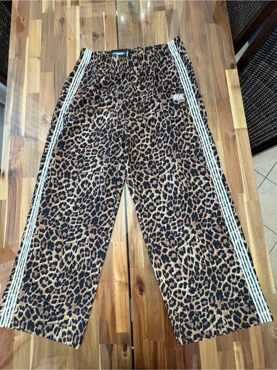 NWT Plus Sz 3X WKND Chasers Leopard Print Track Pants w Stripes & Pockets