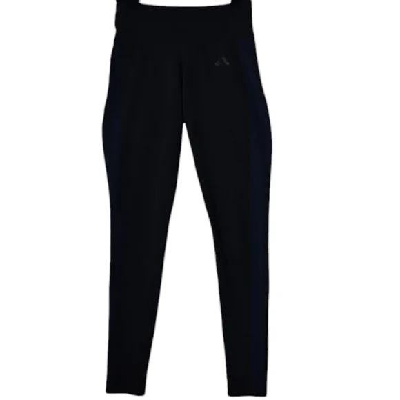 Adidas Climalite 3 Stripe Full Length Legging Black/Blue Size S