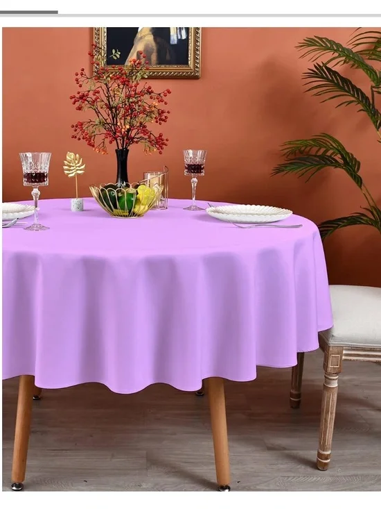 Classic Tablecloth Water & Stain-Resistant Polyester Washable 48” ROUND