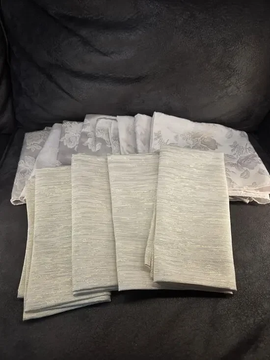 39pc Cloth Napkin Lot Table Linens Cotton Polyester Floral Plaid Ruffle Mixed...
