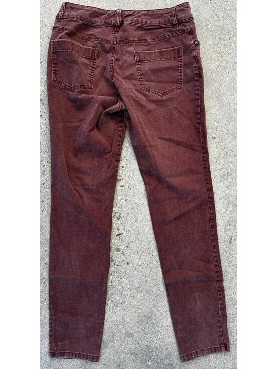 Pendleton Pants Womens 4 x 27L Red Denim Straight Leg Skinny Fit