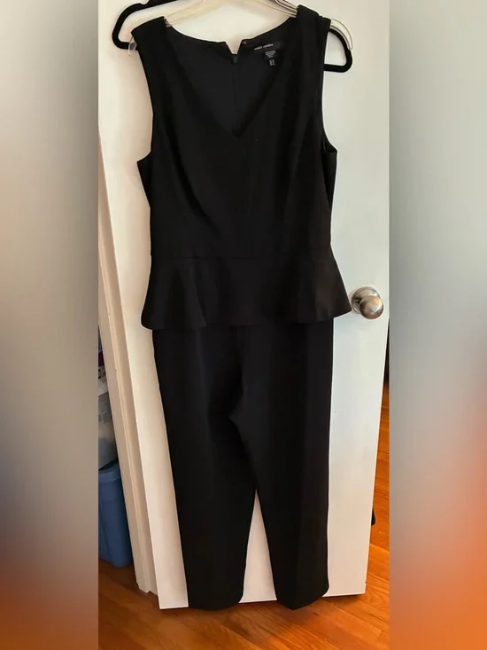 Maggy London Black Sleeveless Peplum Jumpsuit - size 10