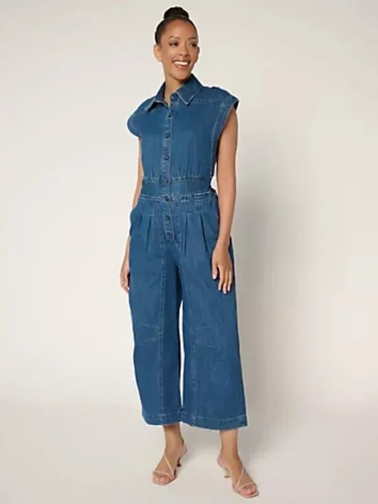 Me by Jennie Garth Regular Ankle Length Denim Jumpsuit, Sz 6 a692492