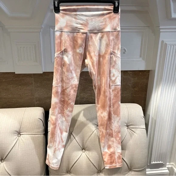 Offline by Aerie Womens Size S Tie Dye Leggings Activewear Lounge Pants Peachy
