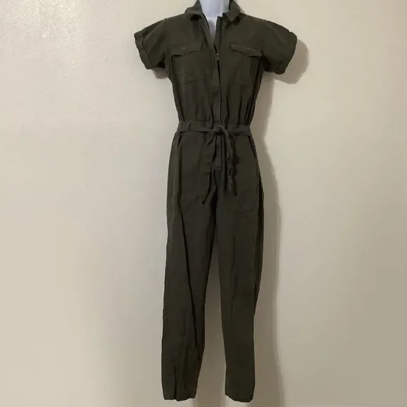 The‎ Normal Brand Grunge Gorpcore Cotton Military Green Utility Jumpsuit XS