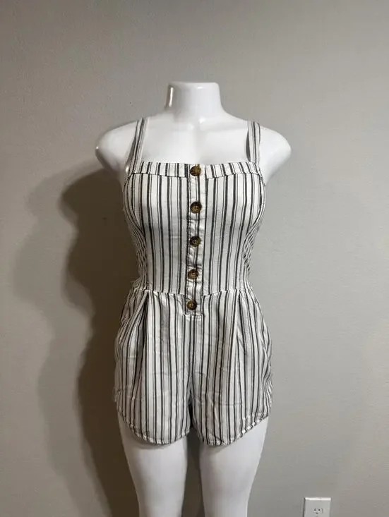 Hollister Co. Women's White and Multi Playsuit-romper