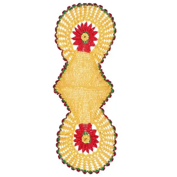 70s Crochet Doily Table Runner Cottage 1970s Vintage