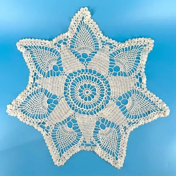 70s Crochet Large Doily Cottage 1970s Vintage