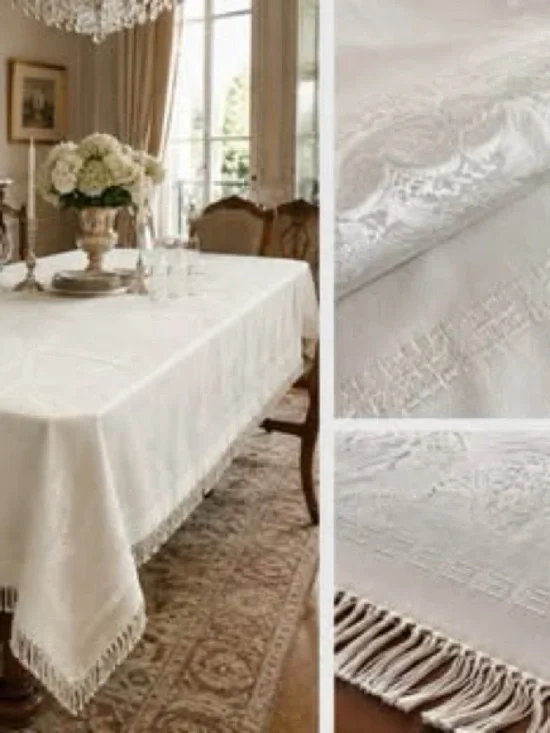 New  - Santorini, Greece Embroidered Tablecloth