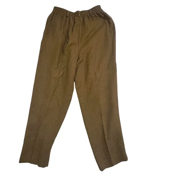 Vintage Brown Elastic Waist Straight Leg Pant Petite‎ 8 USA Made Grandmacore Mom