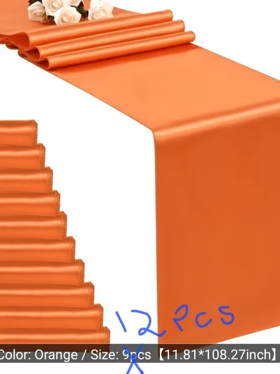 Orange Satin Table Runner