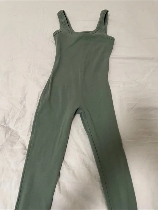 Forever 21 Olive Green Ribbed Jumpsuit