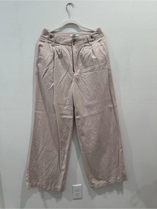 Madewell Wide-Leg Trousers in Light Pink Beige