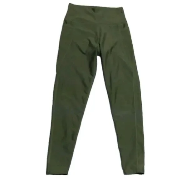 SAGE Collective High-Waisted Athletic Leggings Olive Green  ‎ Workout Pants M