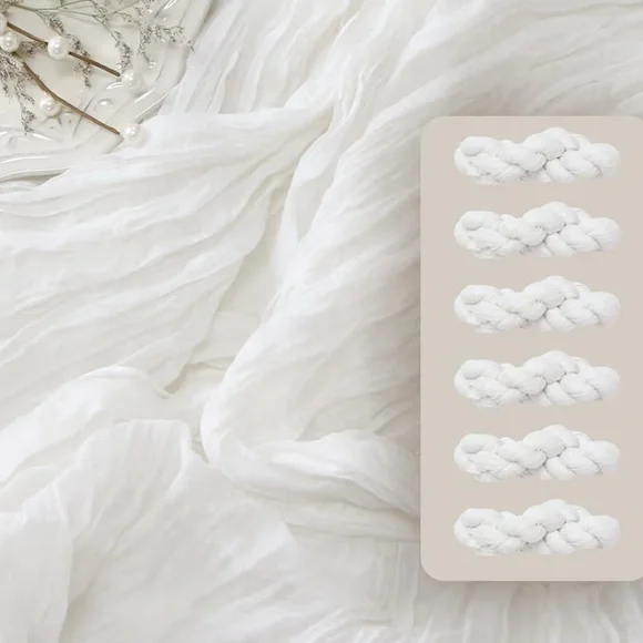 NWT 4 White Cheesecloth Table Runners 35x120‎ Inches each