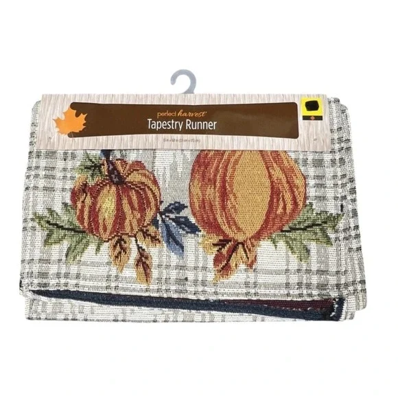 Harvest Tapestry Table Runner 68x13 Pumpkins Fall Thanksgiving Decorative India‎