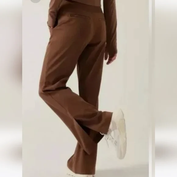 Athleta Venice Pant Brown Wide Leg Split Bottom - 3X