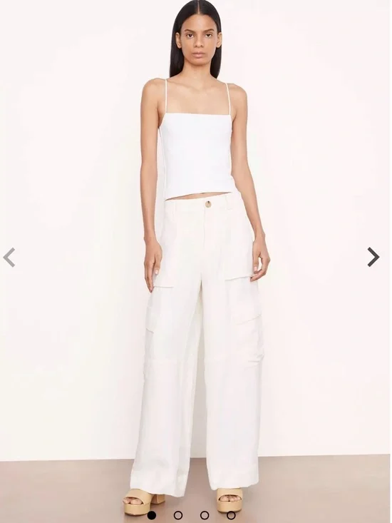 Vince White Wide Leg Cargo Pants