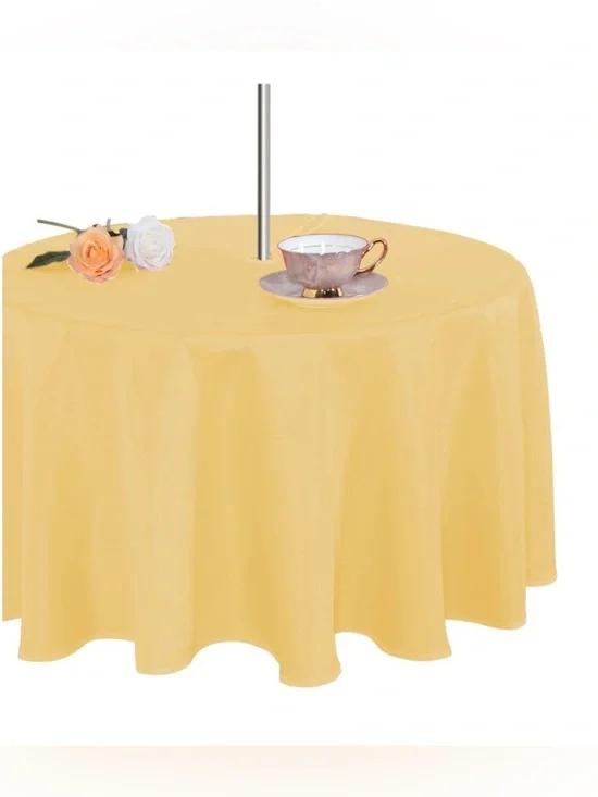 OUTDOOR Tablecloth with Umbrella Hole 54x54” SQUARE - YELLOW