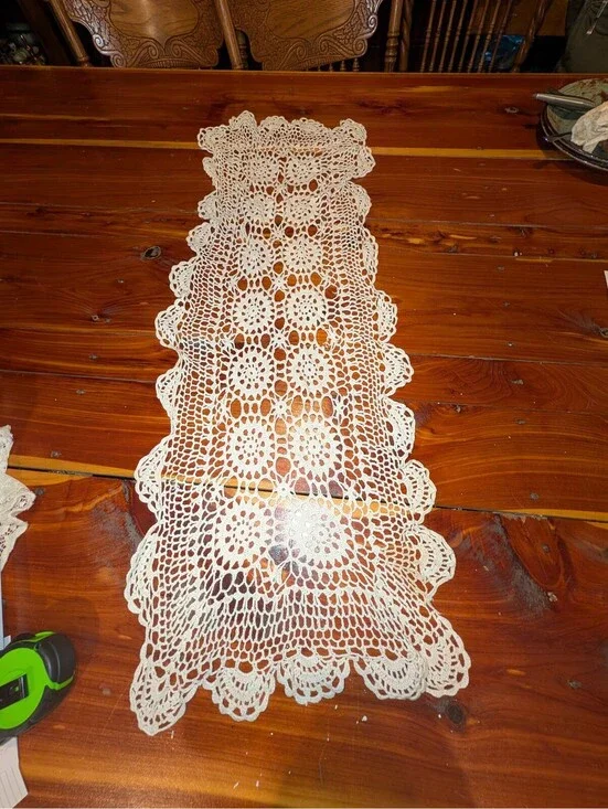 Handmade Crochet Table Runner 40x17 Inches