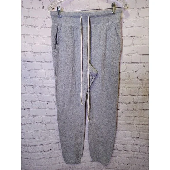 Unsubscribed Cotton Joggers Womens Small Grey Drawcord Sustainable USA Made