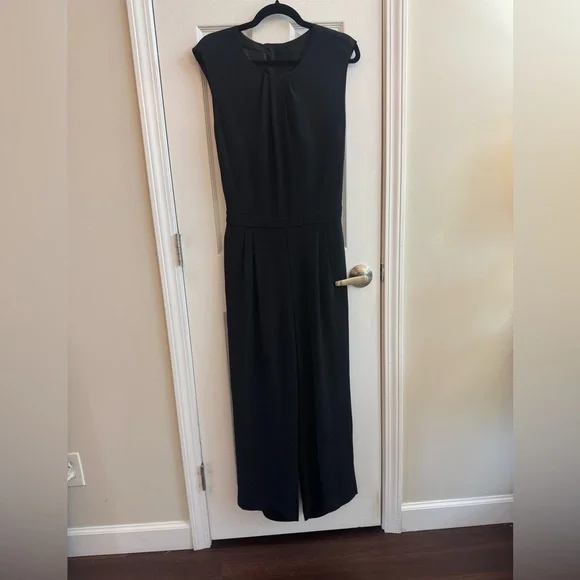 J. CREW COLLECTION Silk Cap Sleeve Jumpsuit Black Size 10