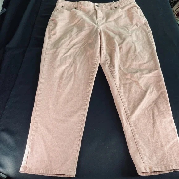 Talbots Simply Flattering 5-Pocket Pants Womens 16P Pink Peach Petite