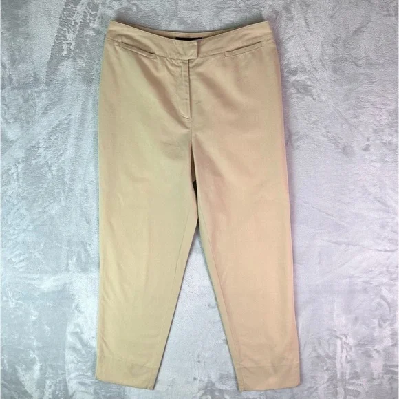 Piazza‎ Sempione Women's Pants Size 4/6 Italy 42 Cream Tan Crop Trousers Cotton