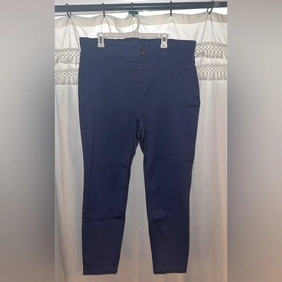Terra & Sky Navy Stretch High-Waist Pants