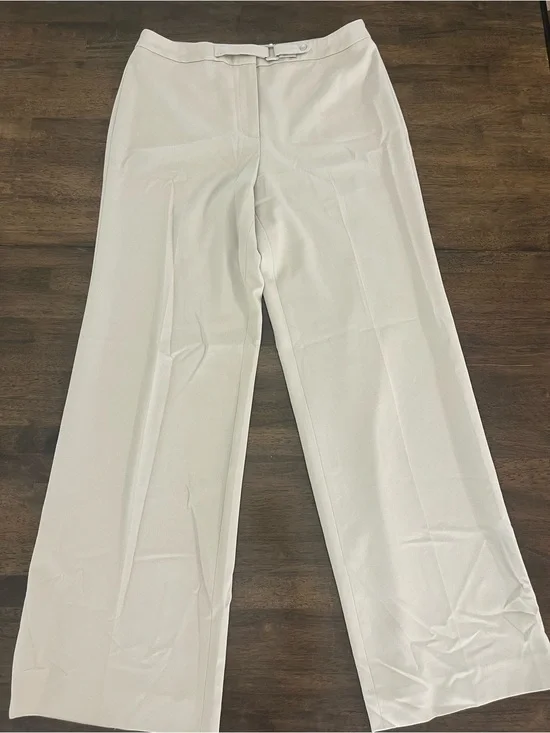 Jones New York Signature Stretch Wide-Leg Pants Light Cream Career Womens Sz 8