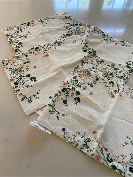 Pottery Barn Cream Floral Embroidered pillow covers - Set of 4