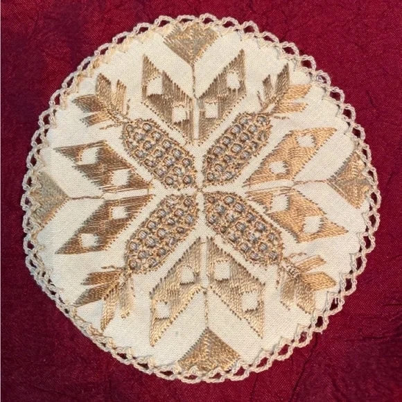 Stunning Vintage Hand Embroidered Kalocsa Hungarian Coasters