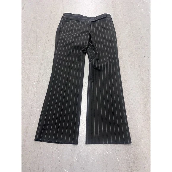 Loft Marisa Trousers Womens 2 Petite‎ Black Pinstripe Bootcut Leg Business NWT